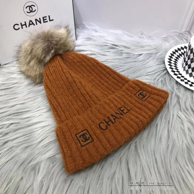 CHANEL香奈兒 專櫃新品 火爆經典百搭款 刺繡針織帽 LLWJ6631